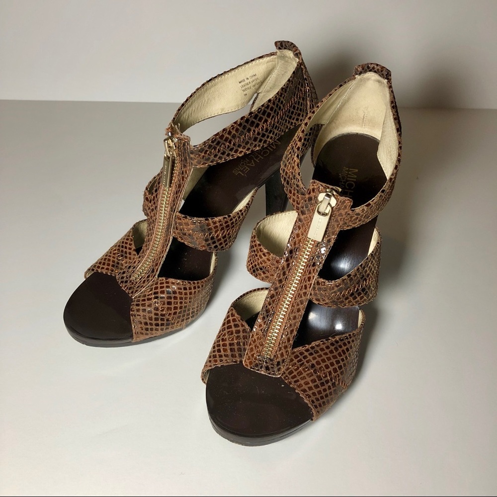**SOLD** Brown Michael Kors snake skin heels